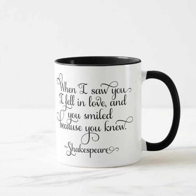 I fell in love and you smiled - Shakespeare Mug (Right)