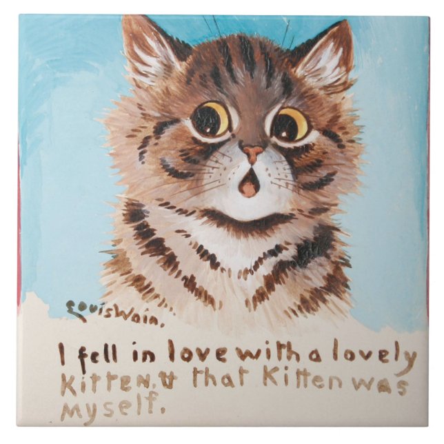 I Fell in Love With a Lovely Kitten (Louis Wain) Tile (Front)