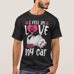 I fell In Love With My Cat Valentine's Day Cute Pe T-Shirt