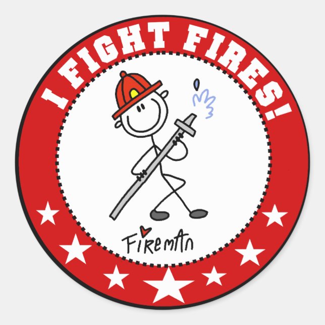 I Fight Fires Firefighter Classic Round Sticker (Front)
