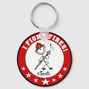 I Fight Fires Firefighter Keychain