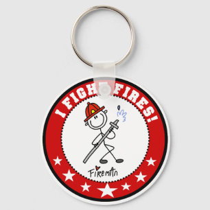 I Fight Fires Firefighter Keychain