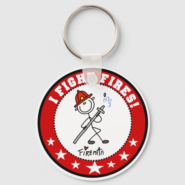 I Fight Fires Firefighter Keychain (Front)