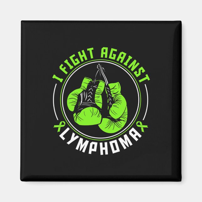 I Fight Lymphoma Awareness Support Boxing Gloves  Magnet (Front)