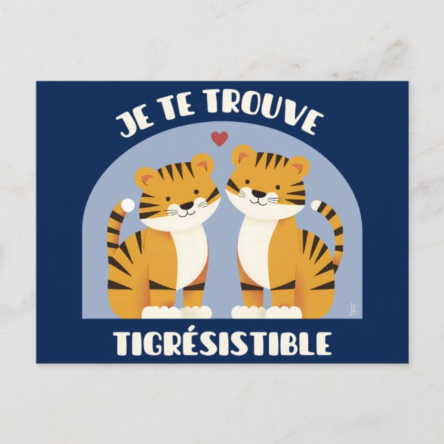 I find you tigresistible - romantic map postcard (Front)