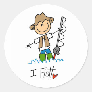 I Fish Classic Round Sticker
