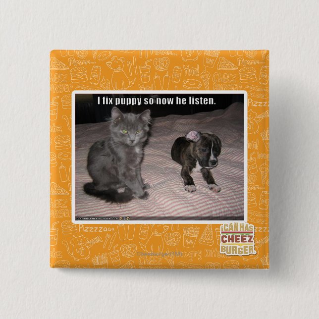 I fix puppy 2 inch square button (Front)
