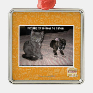 I fix puppy metal ornament