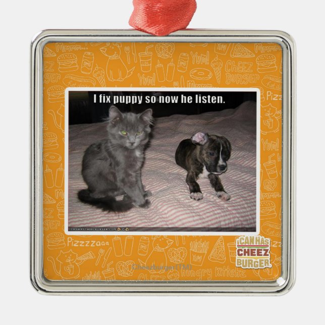 I fix puppy metal ornament (Front)