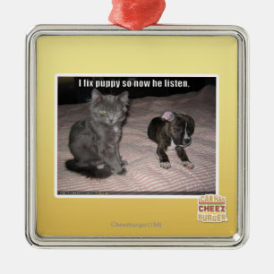 I fix puppy metal ornament