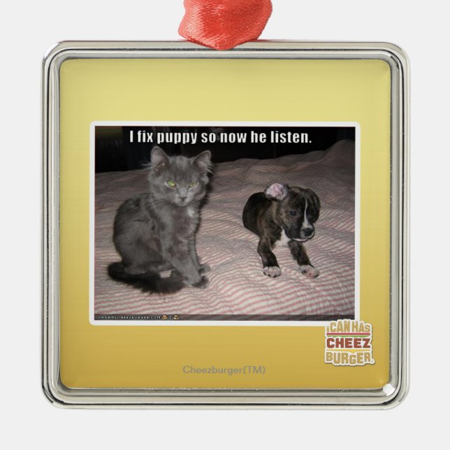 I fix puppy metal ornament (Front)