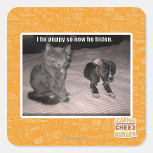 I fix puppy square sticker