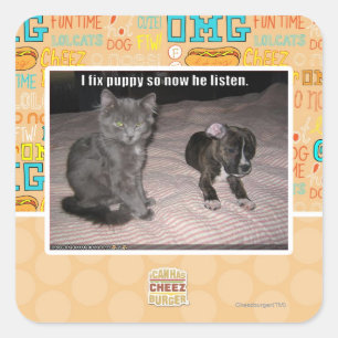 I fix puppy square sticker