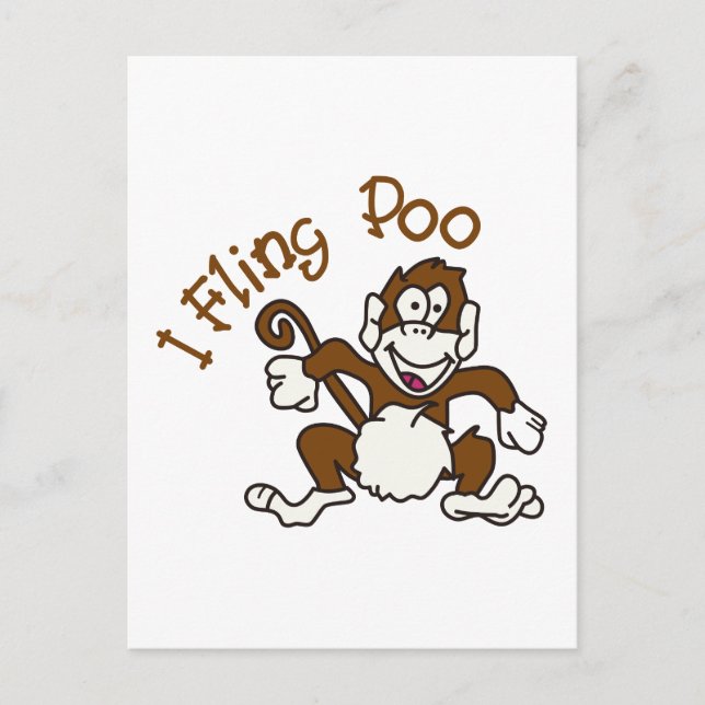I Fling Poo Postcard (Front)