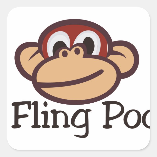 I Fling Poo! Square Sticker (Front)