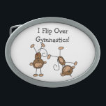 I Flip Over Gymnastics Belt Buckle<br><div class="desc">If you love monkeys,  stick figures,  and gymnastics,  you'll love these cute stick figure monkey I Flip Over Gymnastics T-shirts,  hoodies,  bodysuits,  bibs,  tote bags,  cards,  stickers,  mugs,  keychains,  and much more!</div>
