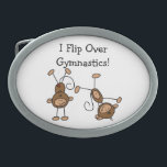 I Flip Over Gymnastics Belt Buckle<br><div class="desc">If you love monkeys,  stick figures,  and gymnastics,  you'll love these cute stick figure monkey I Flip Over Gymnastics T-shirts,  hoodies,  bodysuits,  bibs,  tote bags,  cards,  stickers,  mugs,  keychains,  and much more!</div>