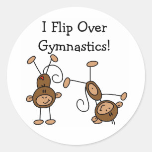 I Flip Over Gymnastics Classic Round Sticker