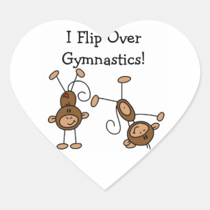 I Flip Over Gymnastics Heart Sticker