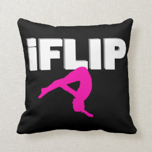 I Flip Tumbling Throw Pillow