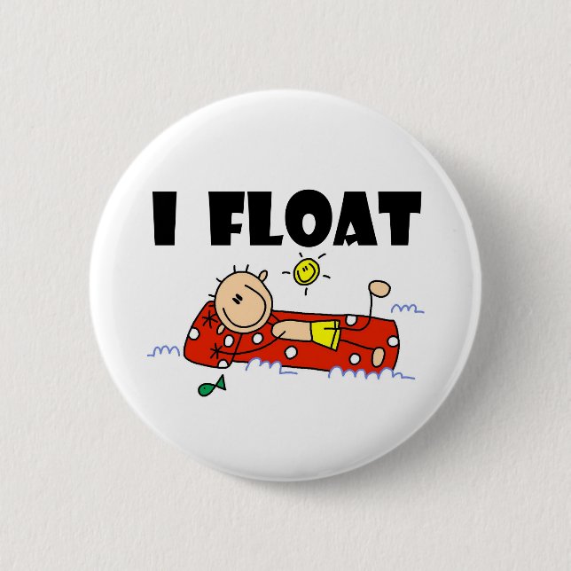 I Float Stick Figure 2 Inch Round Button (Front)