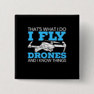 I Fly Drones 2 Inch Square Button