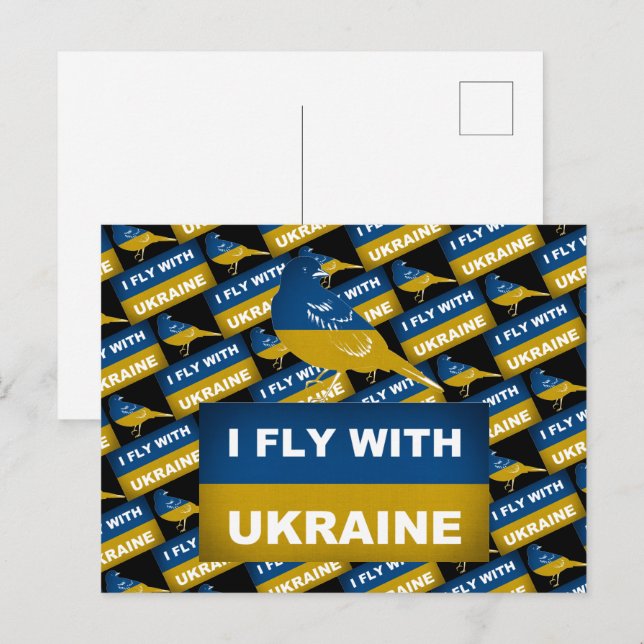 I Fly With Ukraine, National Nightingale Bird Postcard (Front/Back)