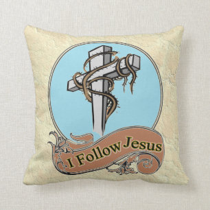 I follow Jesus Throw Pillow