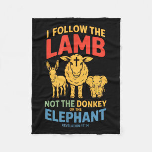 I Follow The Lamb Not The Or The Elephant Christia Fleece Blanket