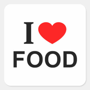 I ❤️ FOOD I LOVE FOOD I HEART FOOD SQUARE STICKER