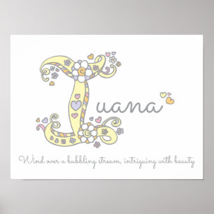 I for Iuana initial doodle art name meaning Poster