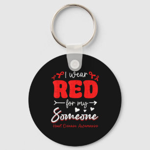 I For Red Someone Heart Disease Awareness Keychain