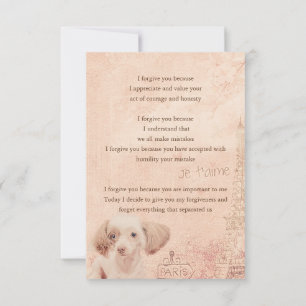 i forgive you flower vintage dog invitation