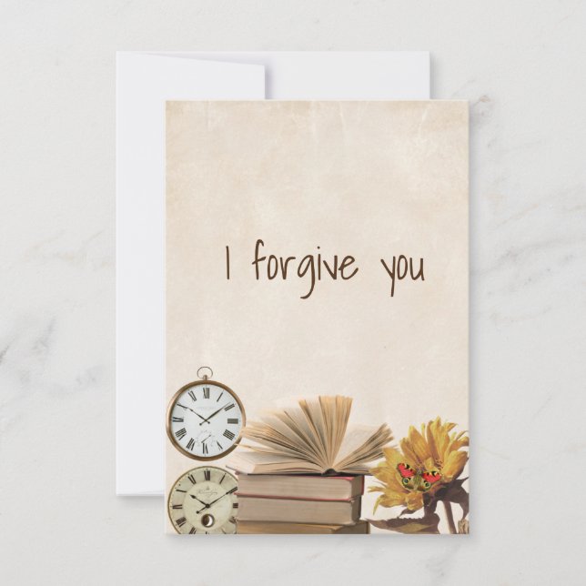 i forgive you flower vintage invitation (Front)