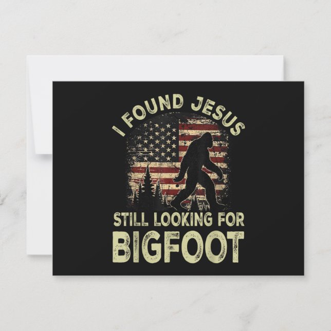 I Found Jesus Still Looking Bigfoot Funny Summer C Save The Date (Front)