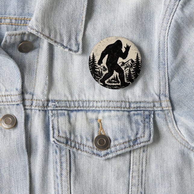 I Found Jesus Still Looking for Bigfoot Sasquatch 2 Inch Round Button (In Situ)