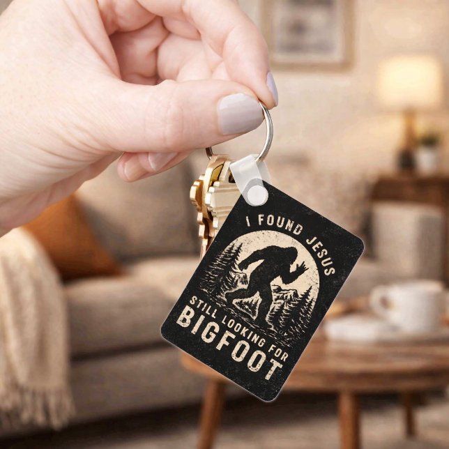 I Found Jesus Still Looking for Bigfoot Sasquatch Keychain (Creator Uploaded)