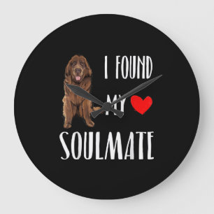I found my soulmate newfie dog best friend gift large clock