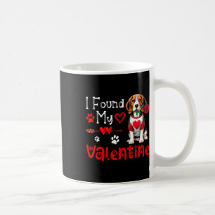 I Found My Valentine Beagle With Flower Cute Heart Coffee Mug