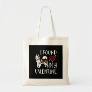 I Found My Valentine Day Husky Lover Gift Tote Bag
