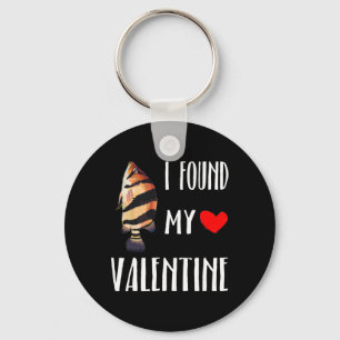 I Found My Valentine Day Siamese Tigerfish Fish Lo Keychain