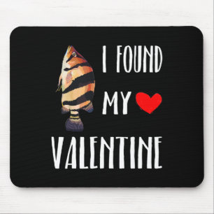 I Found My Valentine Day Siamese Tigerfish Fish Lo Mouse Pad