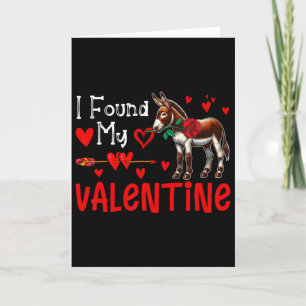 I Found My Valentine Donkey With Flower Farmer Cut Card
