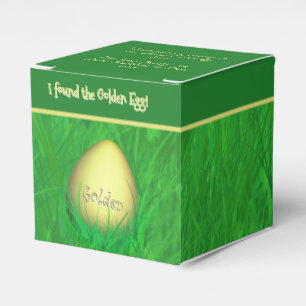 "I Found The Golden Egg" Green Grass Your Message Favor Box