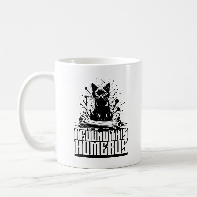 I Found This Humerus Black Cat With Human Bone Coffee Mug (Left)