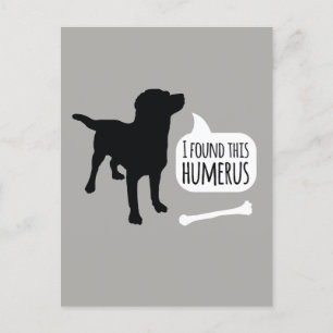 I Found This Humerus Dog with Bone Funny Postcard