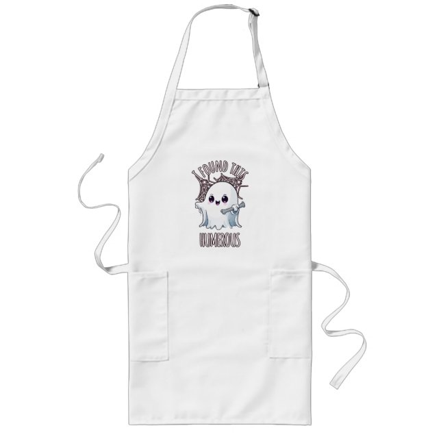 I Found This Humerus Funny Halloween Ghost Long Apron (Front)