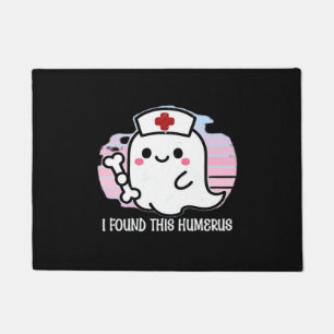 I Found This Humerus Funny Halloween Nurse Ghost B Doormat