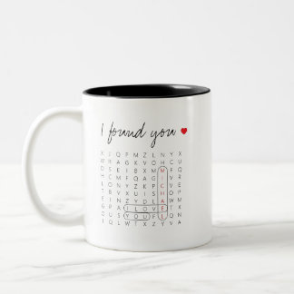 I Found You Word Search Game Photo Romantic Two-Tone Coffee Mug