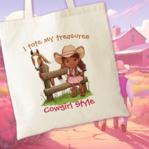 I Fourre-tout Mes trésors Cowgirl Style mignon Sac